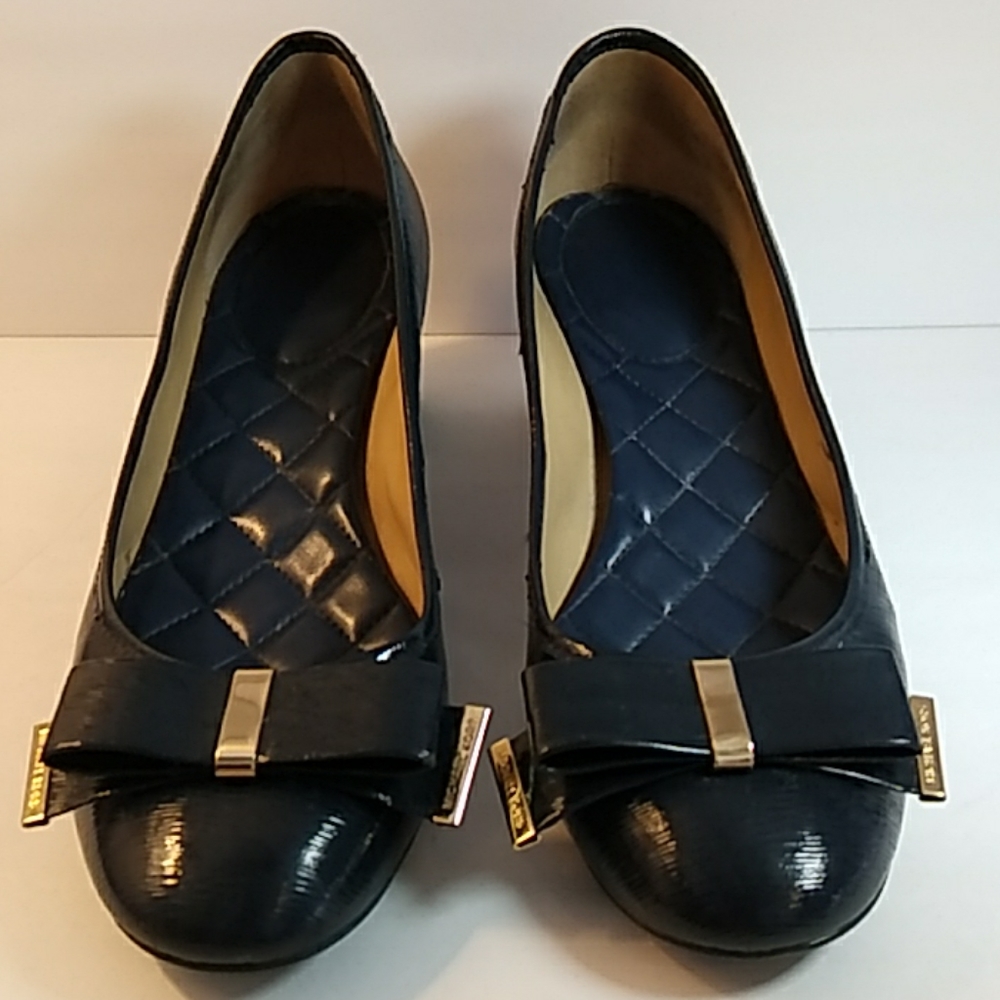 Michael Kors Blue Patent Leather Bow Heels Sz 11M
